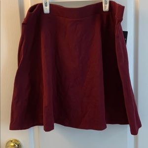 Wine color skater skirt